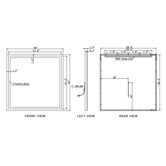 Paris Mirror Harmony 40 x 40 Square LED Illuminated Mirror, RGBW
