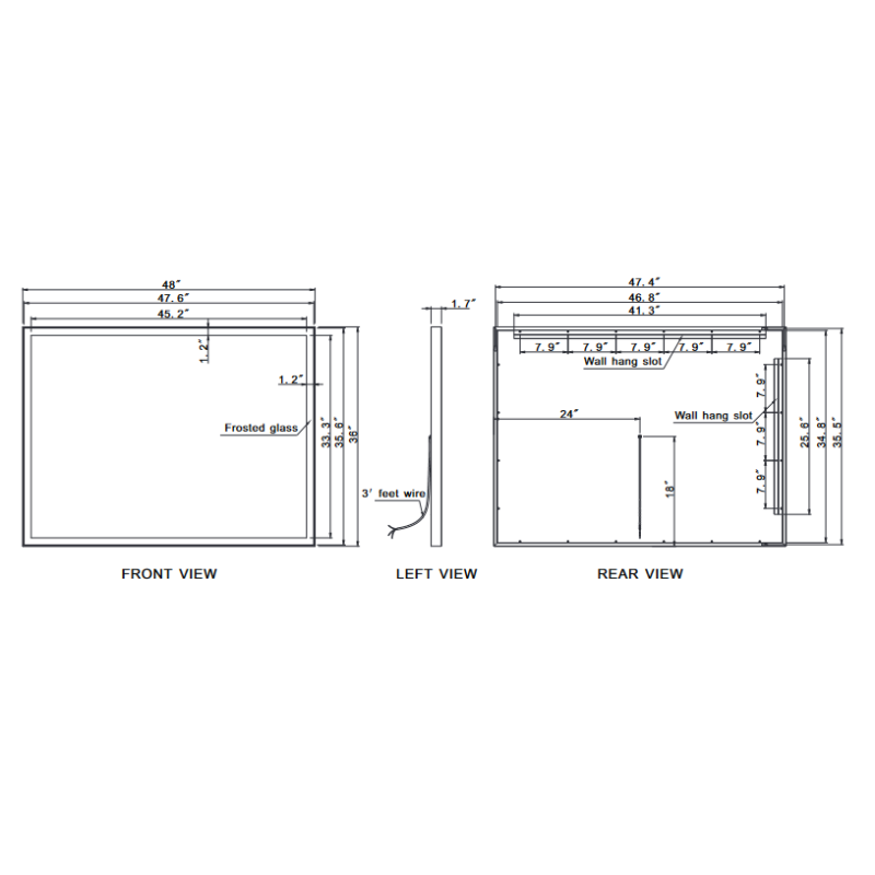 Paris Mirror Galaxy 48 x 36 Rectangle LED Illuminated Mirror, RGBW