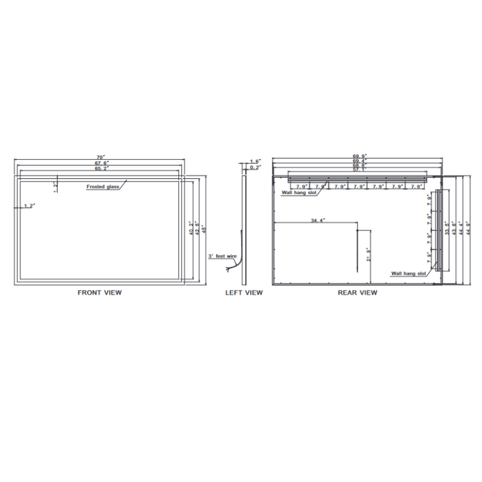 Paris Mirror Harmony 70 x 45 Rectangle LED Illuminated Mirror, 3CCT