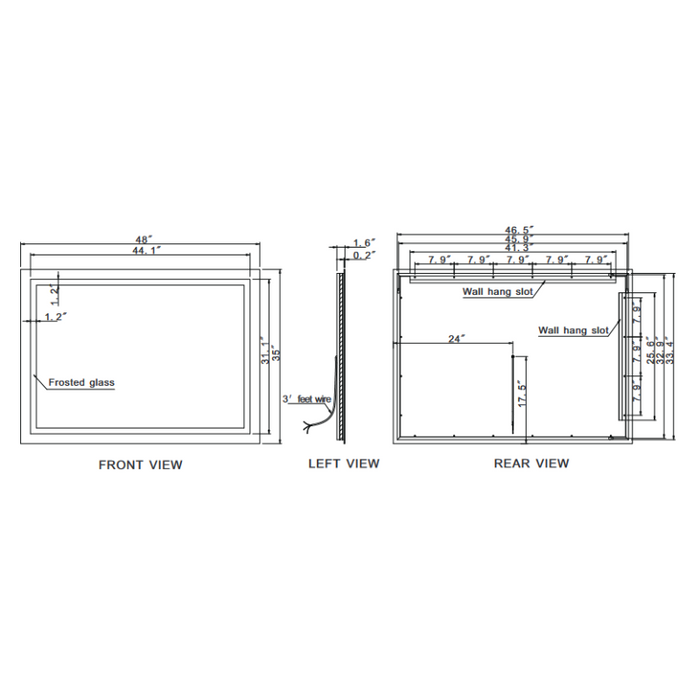 Paris Mirror Backlit Harmony 48 x 35 Rectangle LED Mirror, RGBW