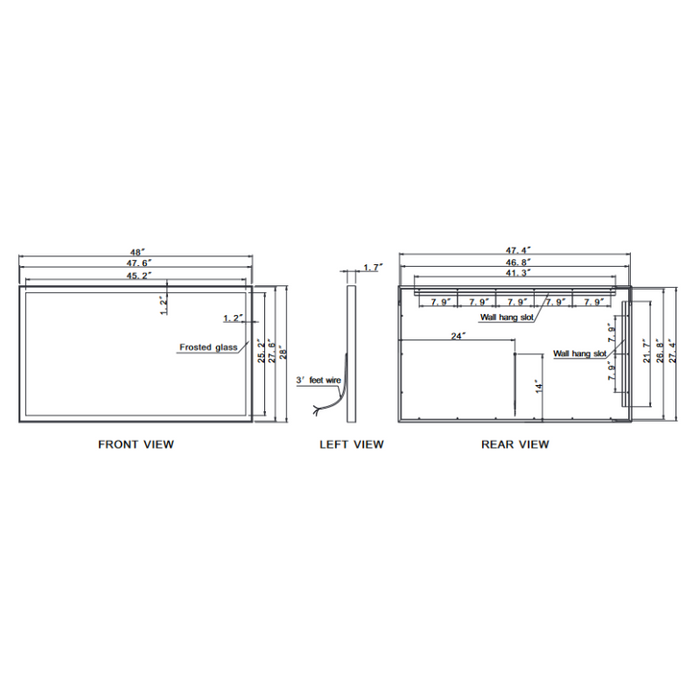 Paris Mirror Galaxy 48 x 28 Rectangle LED Illuminated Mirror ...