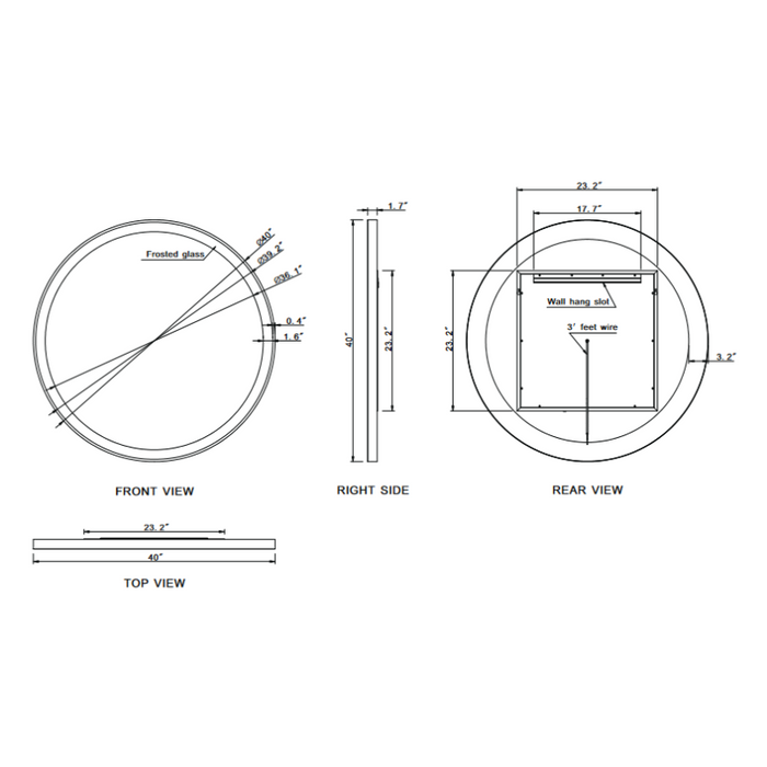 Paris Mirror Galaxy 40 x 40 Round LED Illuminated Mirror, RGBW