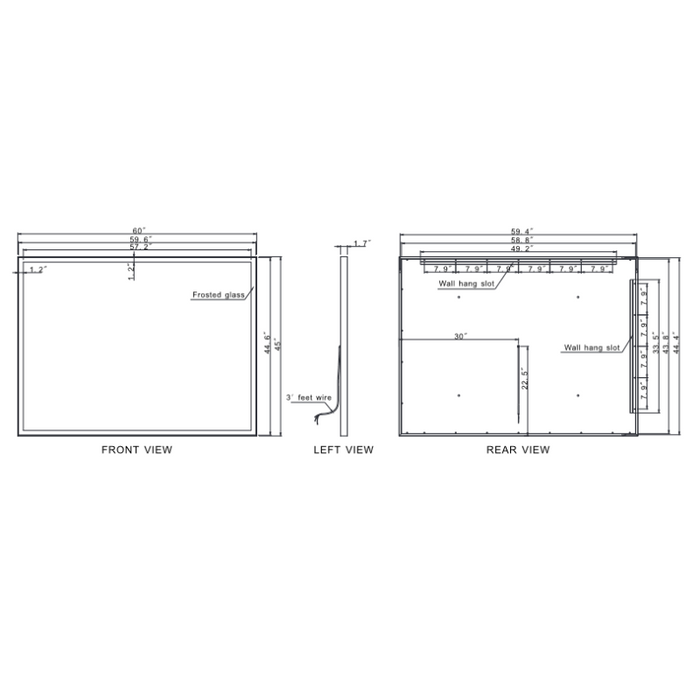 Paris Mirror Galaxy 60 x 45 Rectangle LED Illuminated Mirror