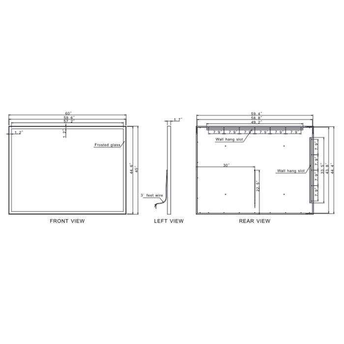 Paris Mirror Galaxy 60 x 45 Rectangle LED Illuminated Mirror, RGBW