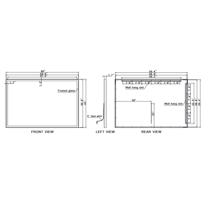Paris Mirror Galaxy 60 x 40 Rectangle LED Illuminated Mirror, CCT Selectable