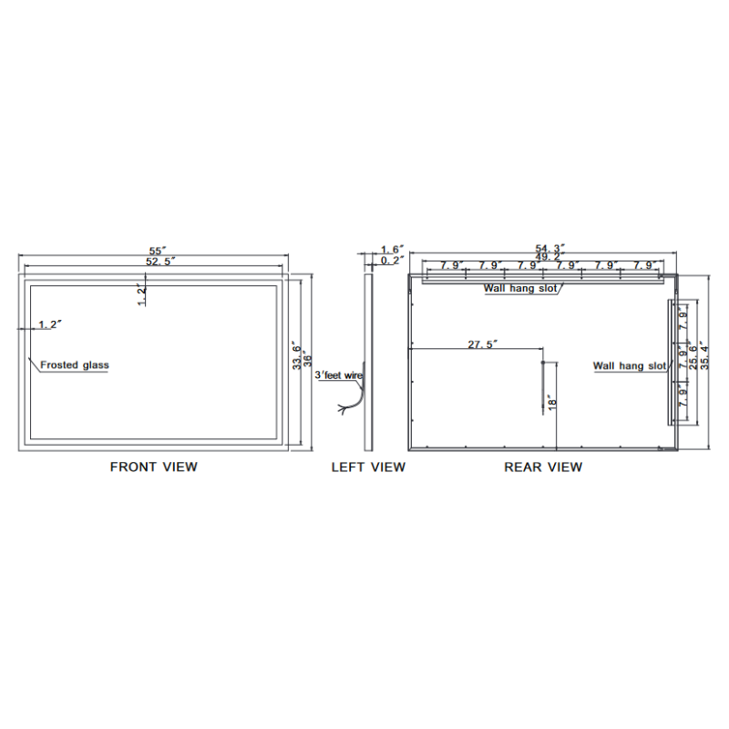 Paris Mirror Harmony 55 x 36 Rectangle LED Illuminated Mirror