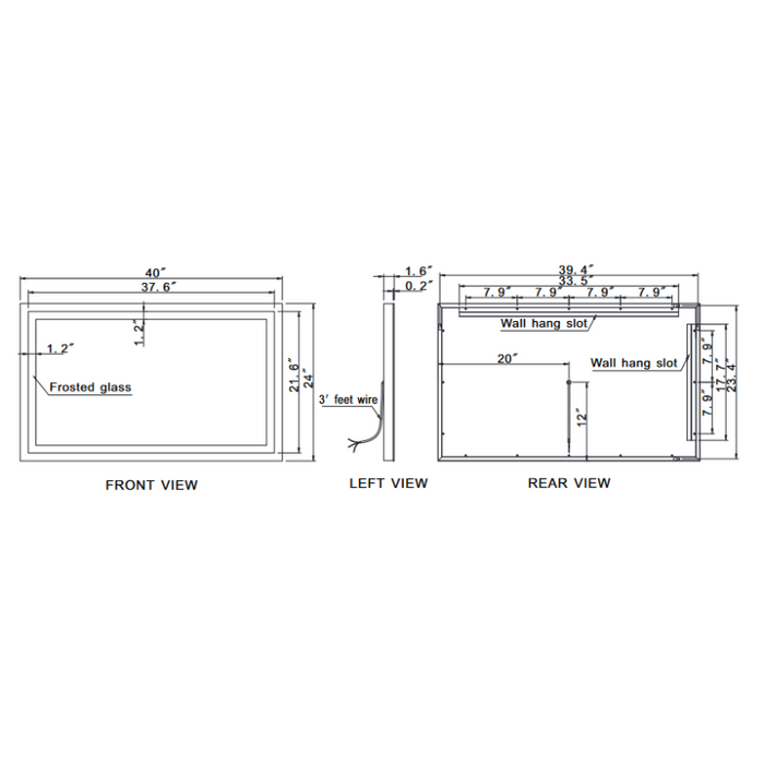 Paris Mirror Harmony 40 x 24 Rectangle LED Illuminated Mirror, RGBW