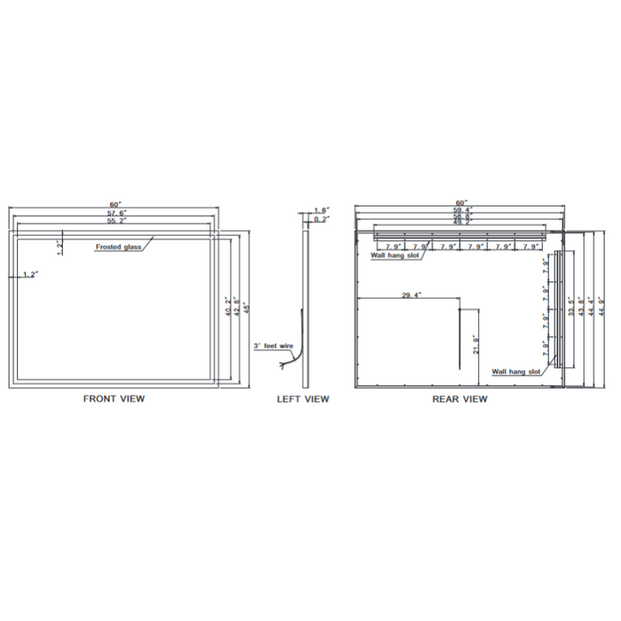 Paris Mirror Harmony 60 x 45 Rectangle LED Illuminated Mirror, RGBW