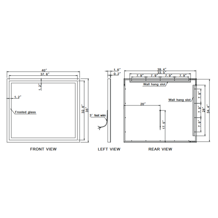 Paris Mirror Harmony 40 x 35 Rectangle LED Illuminated Mirror, RGBW