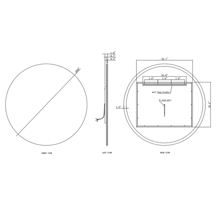 Paris Mirror Original Round 48 x 48 Round LED Backlit Mirror