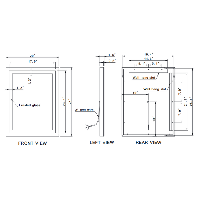 Paris Mirror Harmony 20 x 26 Rectangle LED Illuminated Mirror