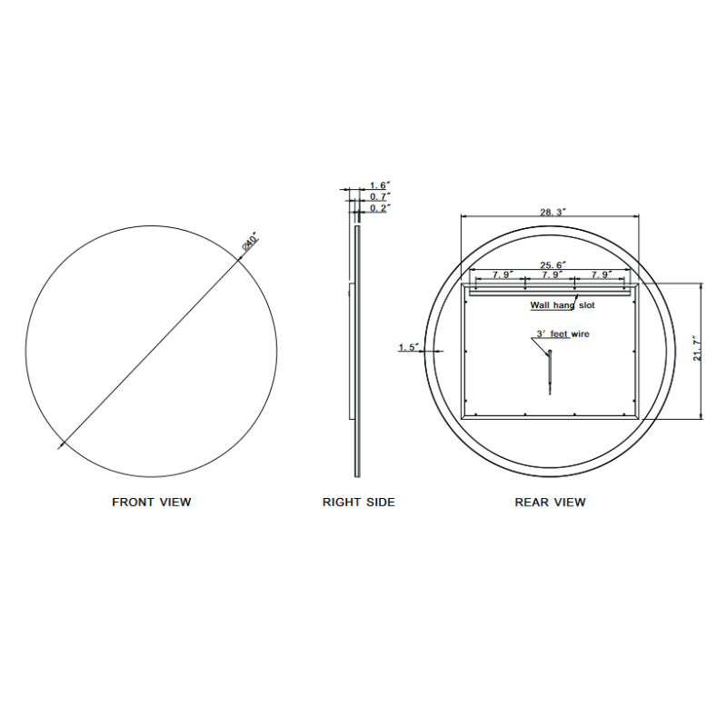Paris Mirror Original Round 40 x 40 Round LED Backlit Mirror