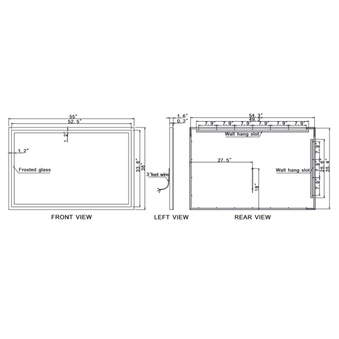Paris Mirror Harmony 55 x 36 Rectangle LED Illuminated Mirror, RGBW
