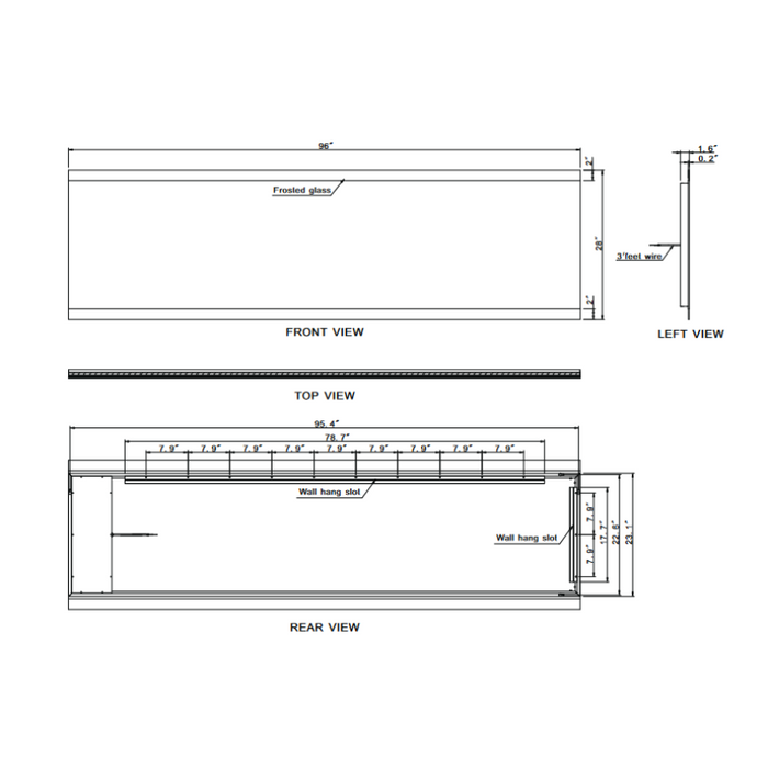 Paris Mirror Paris 96 x 28 Rectangle LED Illuminated Mirror, RGBW