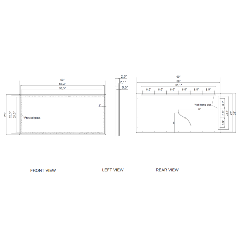Paris Mirror Opera 60" x 28" LED Lighted Mirror, CCT Selectable