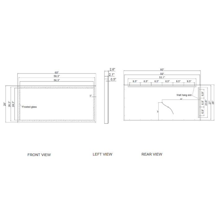 Paris Mirror Opera 60" x 28" LED Lighted Mirror, CCT Selectable