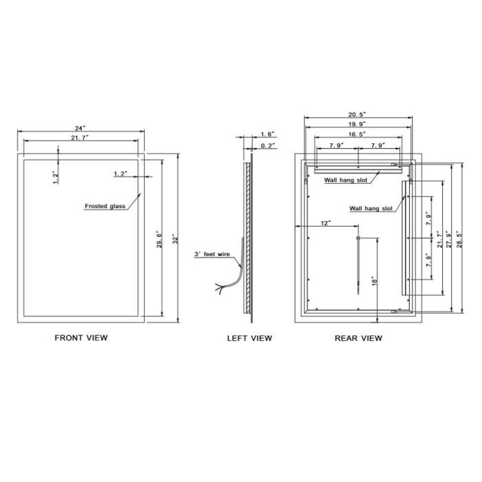 Paris Mirror Rectangle 24 x 32 LED Backlit Mirror, RGB