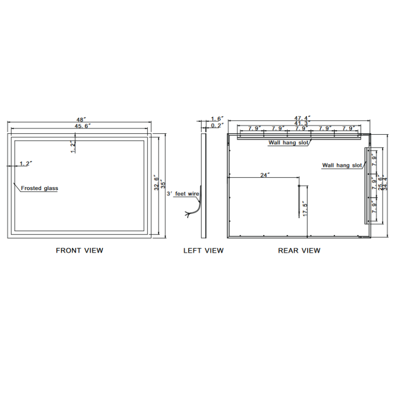 Paris Mirror Harmony 48 x 35 Rectangle LED Illuminated Mirror, RGBW