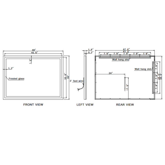 Paris Mirror Harmony 48 x 35 Rectangle LED Illuminated Mirror, RGBW