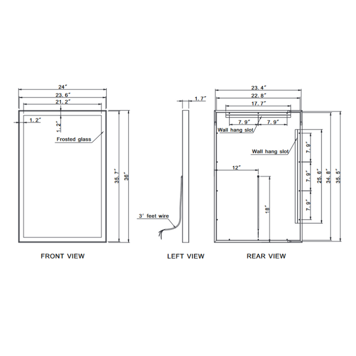 Paris Mirror Galaxy 24 x 36 Rectangle LED Illuminated Mirror, RGBW