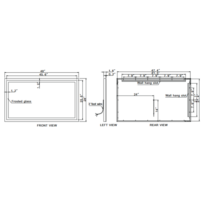 Paris Mirror Harmony 48 x 28 Rectangle LED Illuminated Mirror