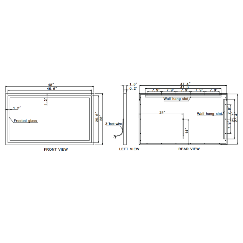 Paris Mirror Harmony 48 x 28 Rectangle LED Illuminated Mirror, RGBW