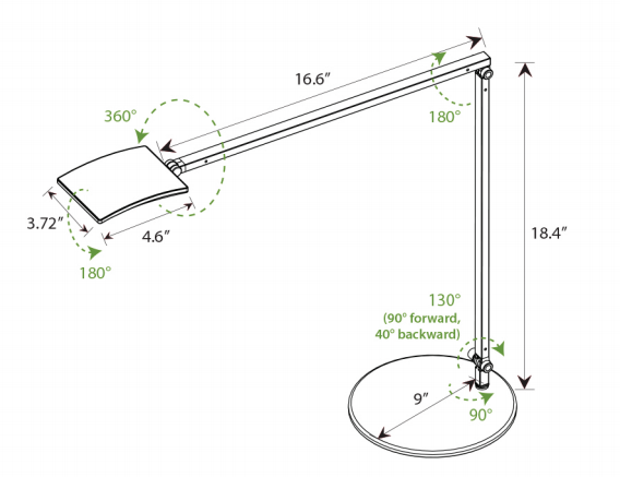 Koncept AR2001 Mosso Pro LED Desk Lamp with USB Desk Base