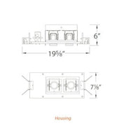 WAC MT-4LD216 2-lt LED Precision Multiples Spot Housing - LBC Lighting