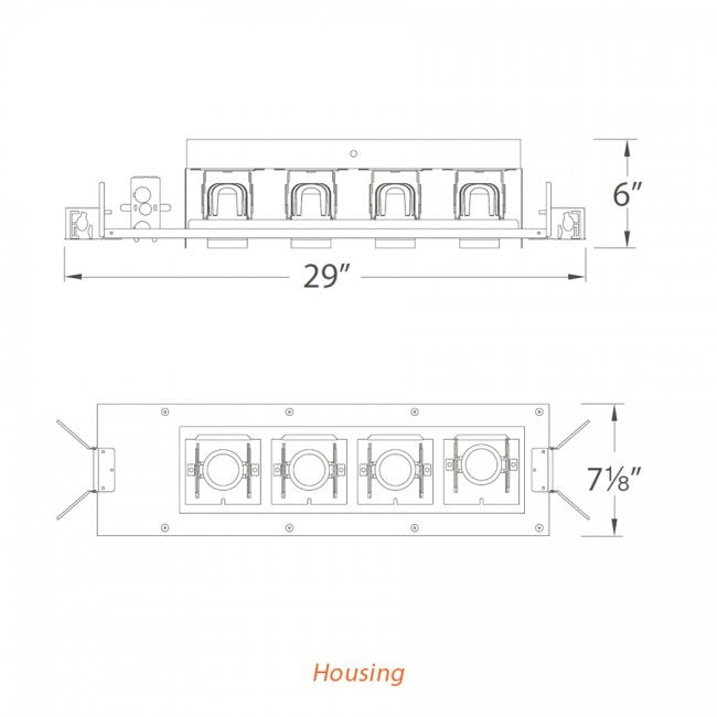 WAC MT-4LD416 4-lt LED Precision Multiples Spot Housing