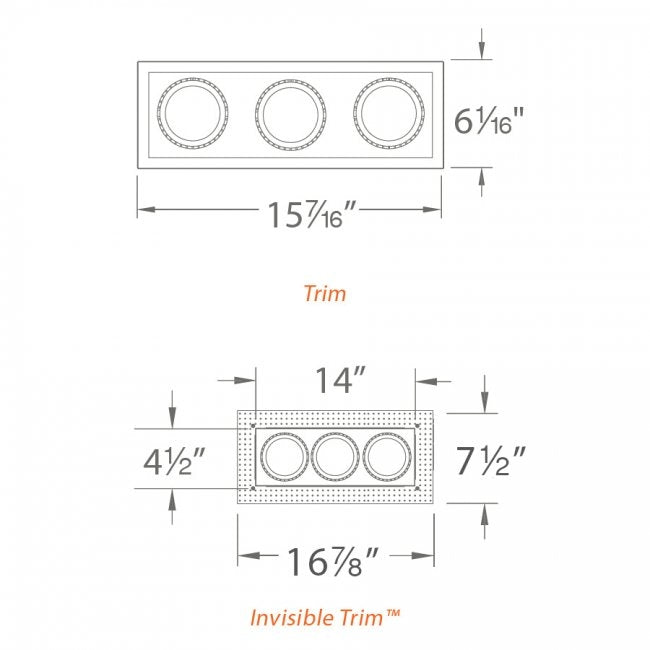 WAC MT-4LD316 3-lt LED Precision Multiples Spot Trim (Housing Required)