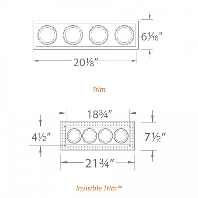 WAC MT-4LD416 4-lt LED Precision Multiples Spot Trim
