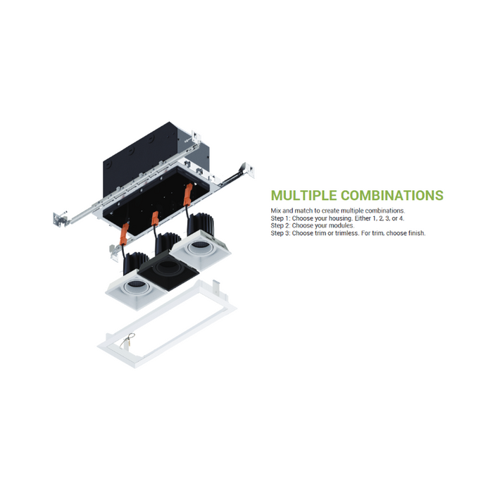 Elite FCM4-T-TL 4 Head Trimless Recessed Mini Multiple Combo LED Downlight Trim