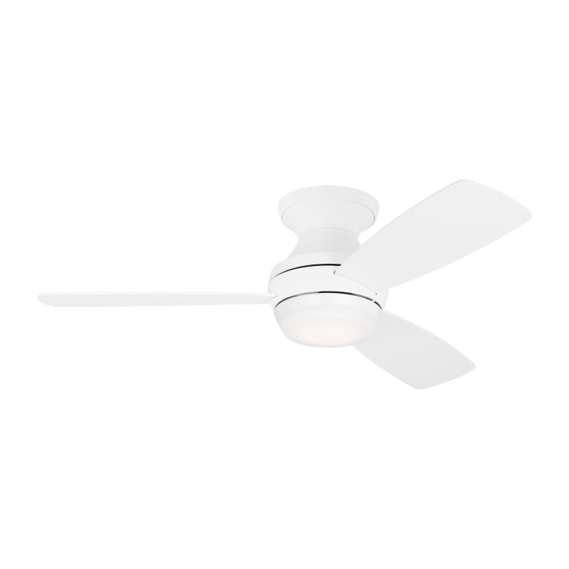 Visual Comfort Ikon 44" Ceiling Fan with LED Light Kit - Matte White with Matte White Blades