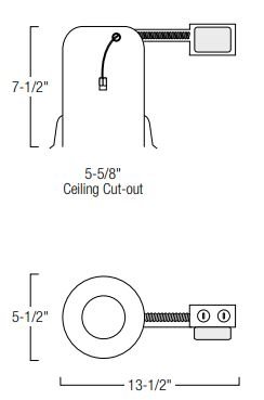 Nora NHRM2-525 5" Marquise Non-IC Air-Tight Remodel Housing