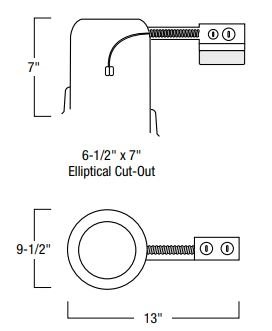 Nora NHRMIC2-926 6" Marquise II IC Air-Tight Sloped Remodel Housing