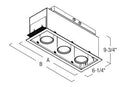 Nora NMRTLGPD 3 lamps Pull-Down Adjustable LED Trimless Mulitple Lighting System, 120V