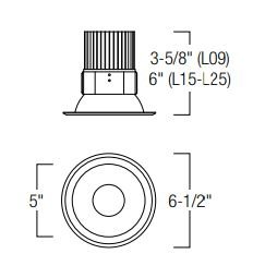 Nora NRM2-511L15 5" Marquise II LED Reflector Trim, 1500 lm