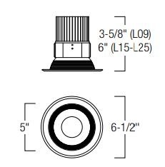 Nora NRM2-512L15 5" Marquise II LED Baffle Trim, 1500 lm