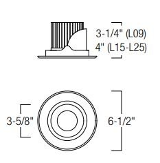 Nora NRM2-514L15 5" Marquise II LED Surface Adjustable Trim, 1500 lm
