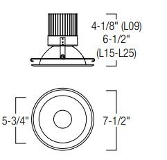 Nora NRM2-611L25 6" Marquise II LED Reflector Trim, 2500 lm