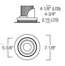 Nora NRM2-617L25 6" Marquise II LED Adjustable Regressed Baffle Trim, 2500 lm