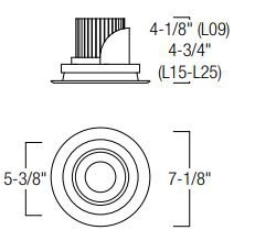 Nora NRM2-619L25 6" Marquise II LED Adjustable Regressed Reflector Trim, 2500 lm