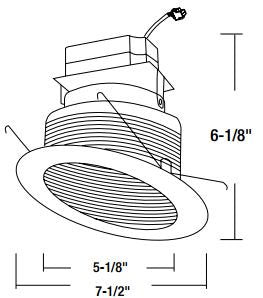 Nora NRMC-6S12 6" Marquise LED Slope Baffle Retrofit