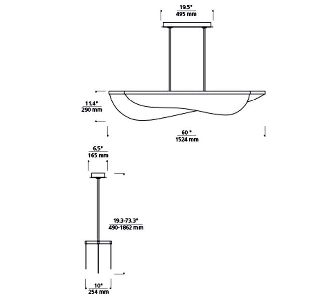 Visual Comfort 700LSNYR60 Nyra 60" LED Linear Suspension