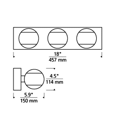 Tech 700BCOKO3 Oko 3-lt 18" LED Bath Light