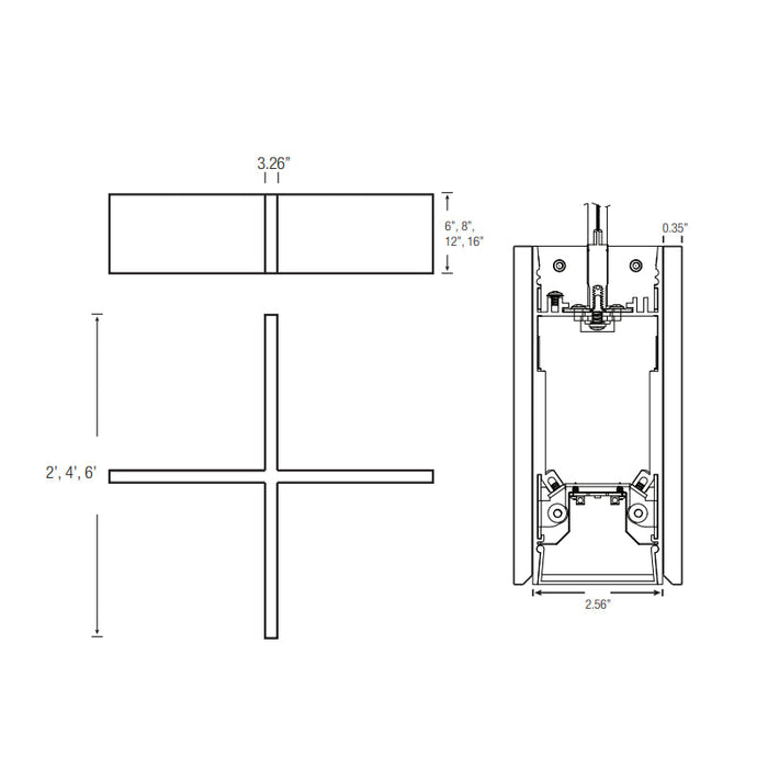 Elite OLS-DI-VERSE-SOFT-X 2" SoftSense Verse LED X Suspended, Direct/Indirect