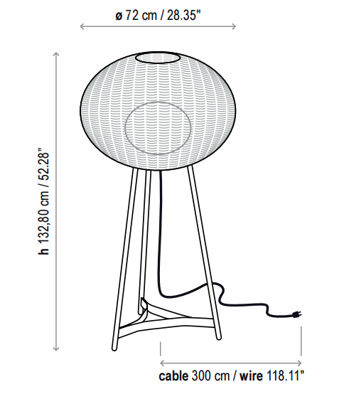 Bover Garota P/02 1-lt 52" Tall Outdoor Floor Lamp