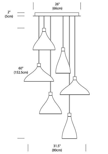 Pablo Designs Swell 6-lt LED Chandelier