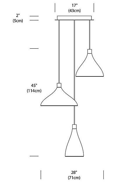 Pablo Designs Swell 3-lt LED Chandelier