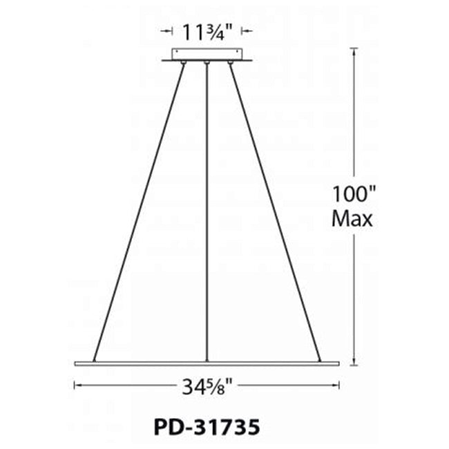 dweLED PD-31735 Illusion 35" LED Pendant